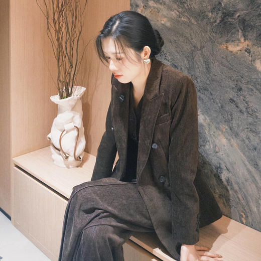 法小曼*子珍勃艮第红西装马甲三件套高级感西服套装 商品图4