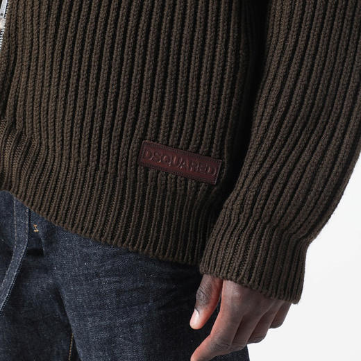 DSQUARED2 男士字母徽标贴片羊毛夹克外套 深绿色 S71HA1397 D13163 710 商品图3