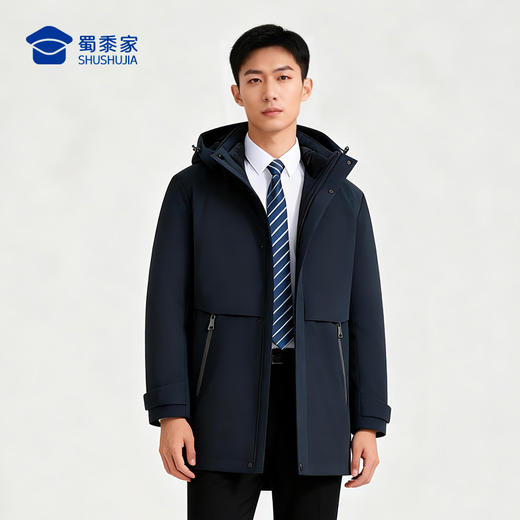 【实付满399送保温杯】【中长款商务通勤三合一风衣外套】户外保暖长袖上衣 连帽宽松休闲羽绒夹克外套WT514 商品图5