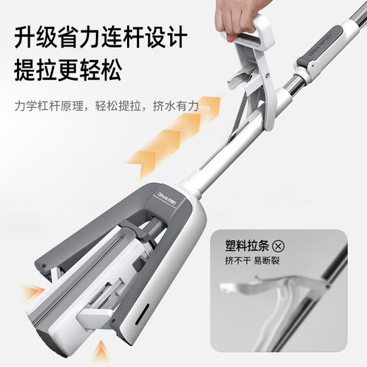 好媳妇对折式挤水胶棉拖把家用一拖净吸水厨房卫生间免手洗海绵头 商品图1