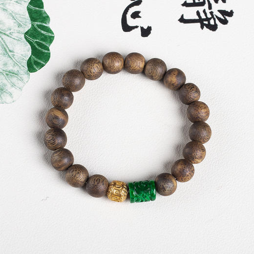 xy0655沉香+翡翠手串 商品图4