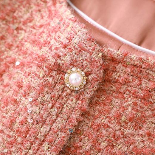 「高货wl」全新升级【铂金会员349/天猫469/差价120】(04608)洛诗琳法式小香风外套2025秋冬粗花呢山茶花气质短外套女 商品图4