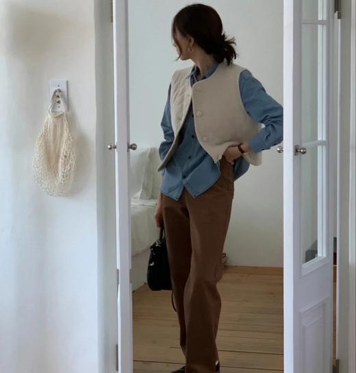 老米优品🎈高品质！韩里韩气，一条过冬《100%棉🍂加绒弯刀小窄腿直筒牛仔裤》微拖地，密密绒里温暖舒适，显瘦绝绝子！K251224A 商品图7