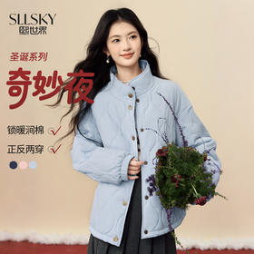 【年货节】熙世界【双面两穿棉服】学院风宽松立领短款棉衣冬季女装保暖外套