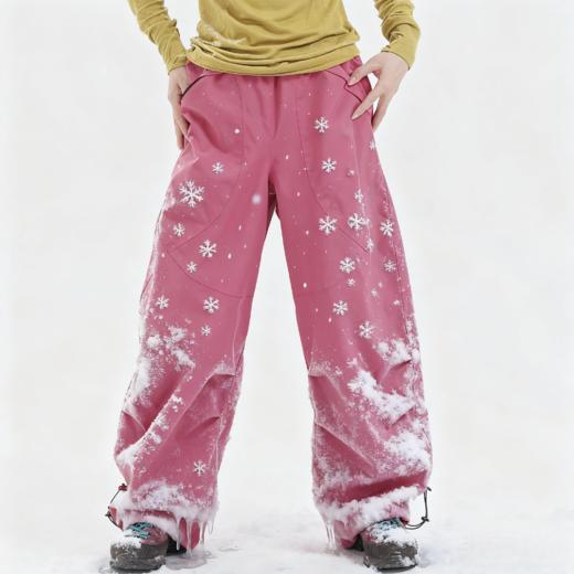 纳趣户外加绒保暖情侣滑雪裤登山徒步冲锋裤全压胶防水10000+宽松工装版 商品图0