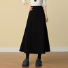 【12/24新品6.5折】熙世界黑色磨绒针织半身裙女2025年冬季新款不规则包臀鱼尾a字裙 商品缩略图3