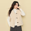 【12/24新品6.5折】熙世界仿貂毛皮草牛角扣马甲女秋冬无袖V领背心外穿马夹毛毛上衣 商品缩略图4