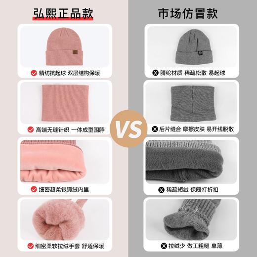 冬季帽子男加绒加厚针织帽子围巾手套三件套装保暖帽子女 商品图3