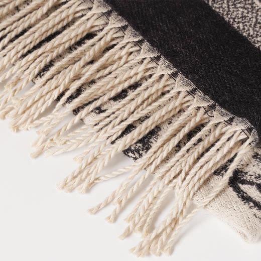 复古印花流苏 针织围巾 5Z21DV2779 商品图4