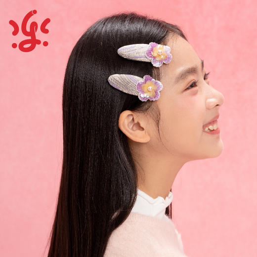 古古楽gugu梅开五福新春发饰    高定珠绣对夹花冠非遗绒花配饰 商品图1