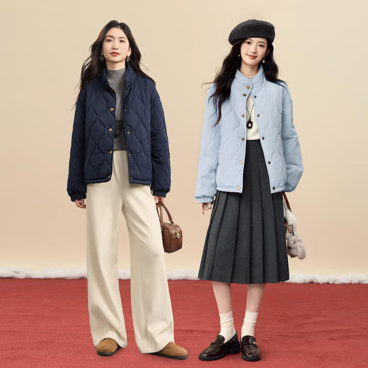 【年货节】熙世界【双面两穿棉服】学院风宽松立领短款棉衣冬季女装保暖外套 商品图2