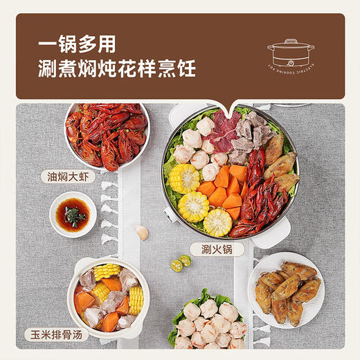 艾贝丽多功能电煮锅（带蒸笼）ABL-DZG416 商品图6