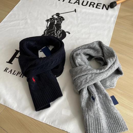 D122469基础款保暖柔软舒适两色麻花针织羊毛围巾 商品图2