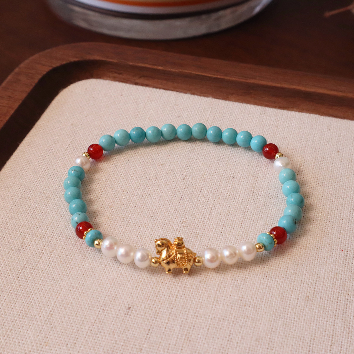 【菱镁矿手串】敦煌小众福泽新中式磷镁矿手串女小众设计轻奢女生设计感珍珠手链