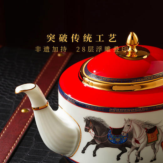 【新年礼】国瓷永丰源马到成功8头茶咖具陶瓷咖啡具茶具 瓷器产品不支持七天无理由 商品图3