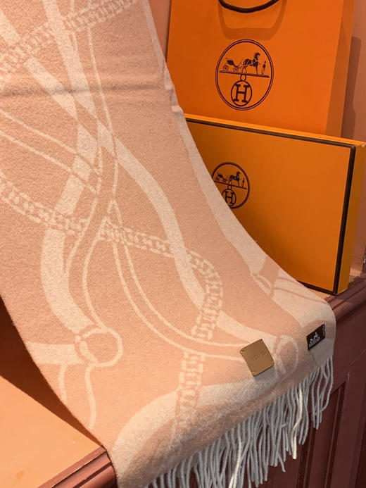 秋冬特惠💰350 爱马仕 巴黎时装展商务男士女士羊毛围巾 商品图6