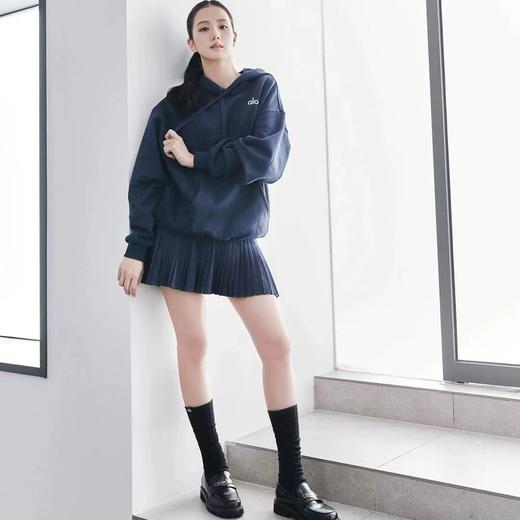 D122459加绒套头上衣纯色休闲宽松运动抽绳连帽卫衣 商品图14