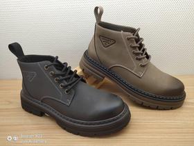 豪行冬季新款正品真皮马丁靴休闲舒适高帮系带男单靴12427211