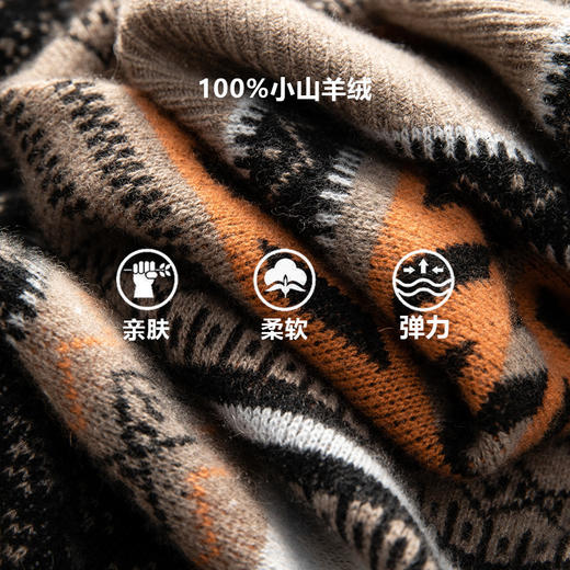 100%Baby小山羊绒~费尔岛复古提花圆领羊绒衫女BABY250496 商品图2