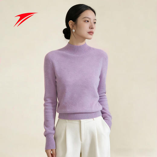 金莱克 2025冬新款内搭打底纯色百搭半高领*堆堆领绵羊毛衫 商品图4