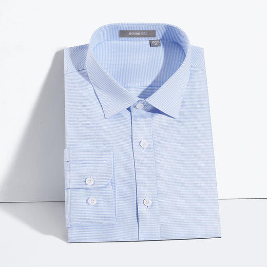 【100棉】罗蒙男士长袖条纹千鸟格衬衫亲肤舒适商务职业通勤挺括有型衬衣男 商品图1
