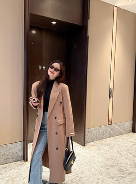 圣罗兰同款去标发货纯手缝双面羊毛大衣