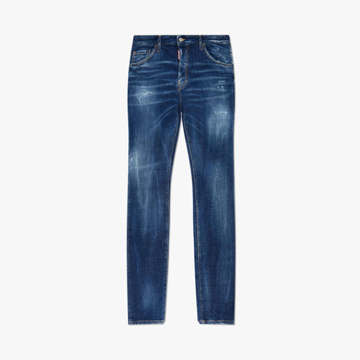 DSQUARED2 男士字母徽标标签棉质休闲牛仔裤 深蓝色 S71LB1640 S30664 470 商品图0