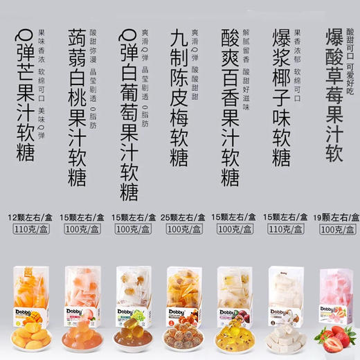 哆比dobby 酸爽百香果汁软糖110g 商品图1