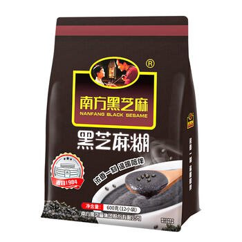 南方黑芝麻600g 黑芝麻糊 营养早餐 代餐食品 【新老包装随机发货】 /水饮冲调 /冲饮谷物 /芝麻糊 商品图5