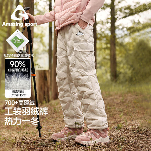 奇动童装【雪花泡芙】男女童极寒羽绒裤冬季儿童大童三防外穿裤子DYRKZ24821 商品图0