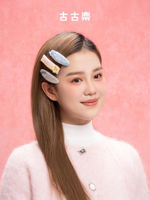 古古楽gugu梅开五福新春发饰    高定珠绣对夹花冠非遗绒花配饰 商品图9