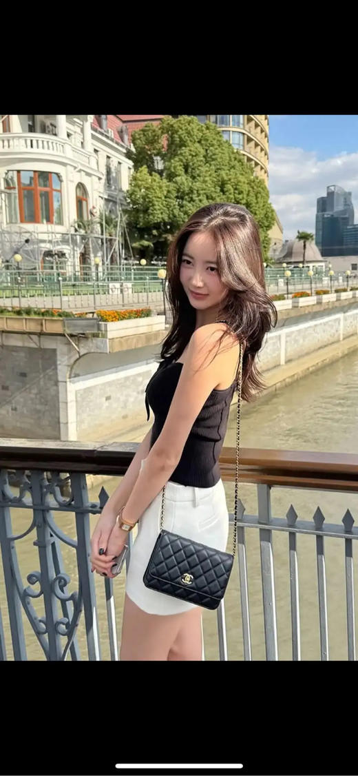 Chanel 黑金 荔枝纹牛皮 新款 woc 链条包 商品图2