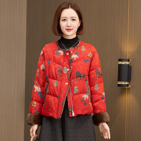 OSL 88K05国风羽绒服水貂毛袖口保暖鹅绒服