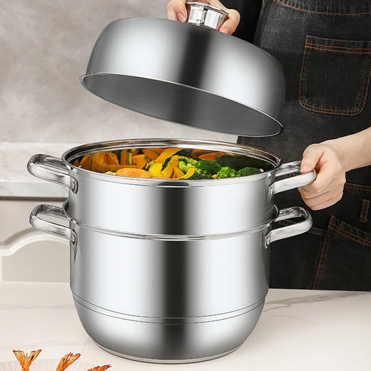 美穗吉家 304不锈钢三层定时多用蒸锅30cm 商品图2