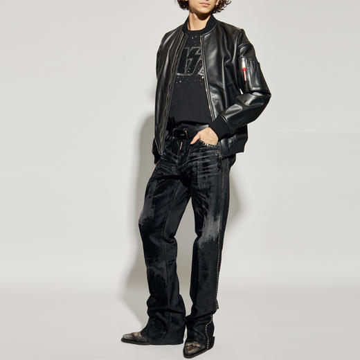 DSQUARED2 男士水钻 KISS 徽标棉质圆领无袖T恤 黑色 S78GD0107 D20035 900 商品图4