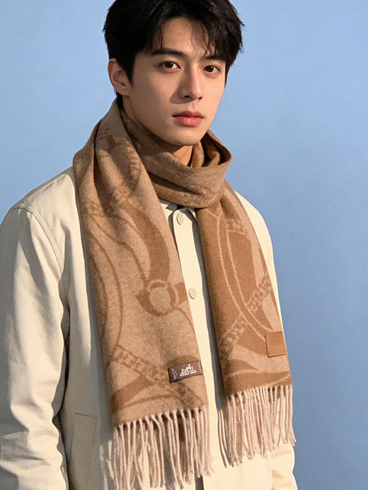 秋冬特惠💰350 爱马仕 巴黎时装展商务男士女士羊毛围巾 商品图1