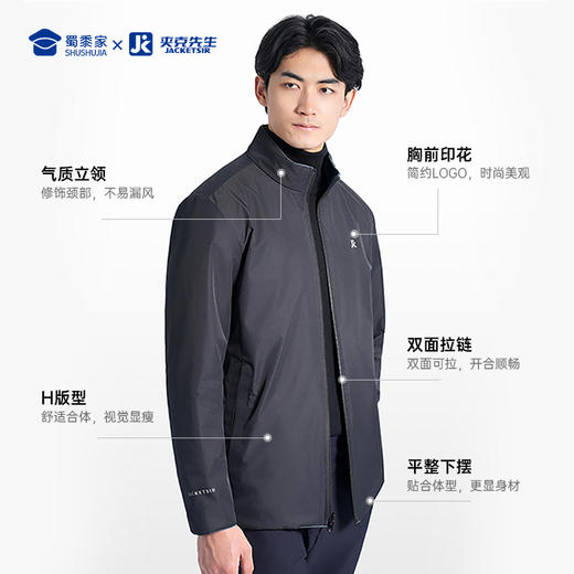 【两穿通勤立领夹克/清仓】防泼水双面穿商务夹克通勤休闲上衣外套 商品图8