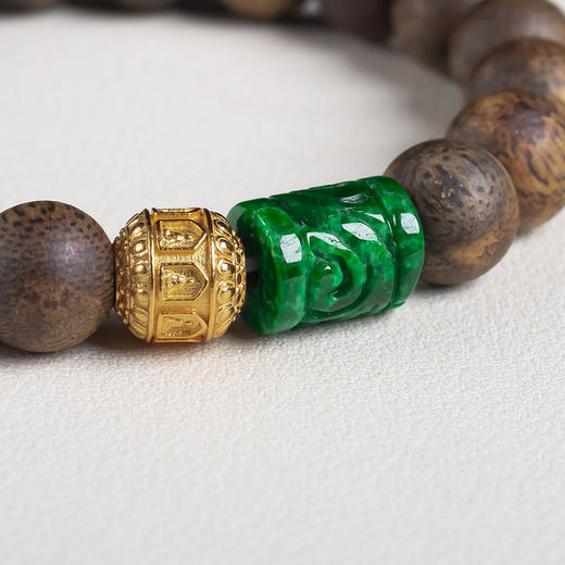 xy0655沉香+翡翠手串 商品图7