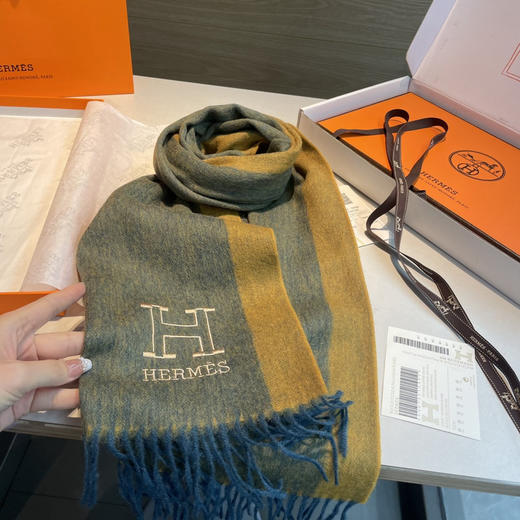 秋冬特惠💰330 爱马仕男女同款双面围巾 商品图7