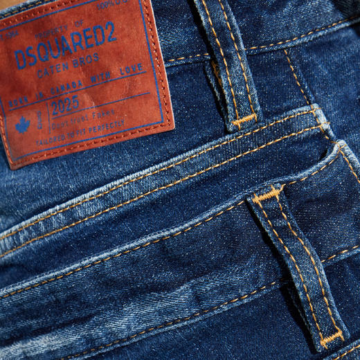 DSQUARED2 男士字母徽标标签棉质休闲牛仔裤 深蓝色 S71LB1640 S30664 470 商品图3