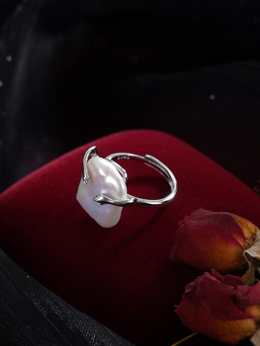 子佩集【守护拥抱】银S925珍珠惜王妃戒指【SPR0480002】13*17mm巴洛克方块手2512 商品图10