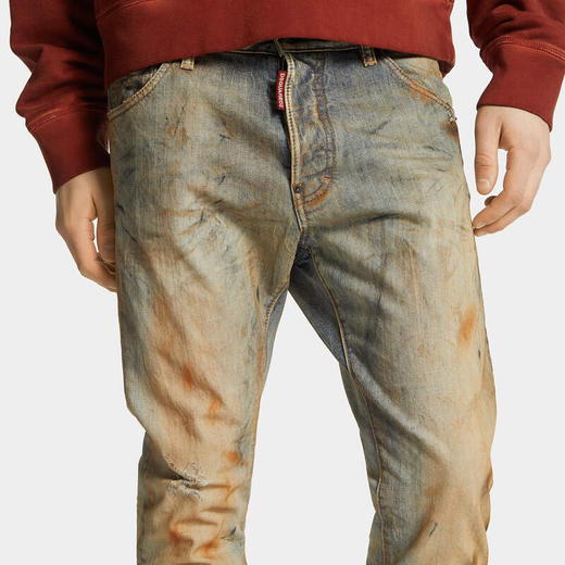 DSQUARED2 男士字母徽标标签棉质休闲牛仔裤 浅蓝色 S71LB1659 D30011 470 商品图2