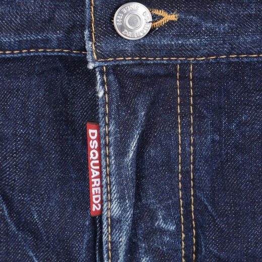 DSQUARED2 男士字母徽标标签棉质休闲牛仔裤 深蓝色 S71LB1639 D30011 470 商品图2