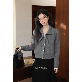 鹿向南「奔赴冬约」秋冬miu系减龄北极绒毛衣百搭灰色显瘦上衣女