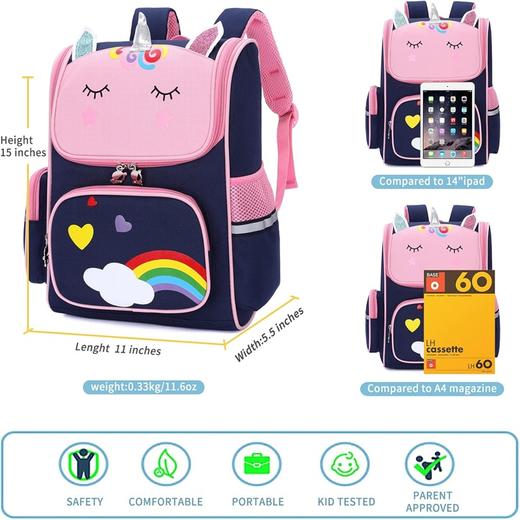 可爱防水轻便儿童书包 卡通造型小学生双肩背包 带反光条 商品图3