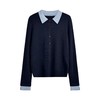D122426冬季新款时尚撞色翻领针织衫显瘦开衫上衣 商品缩略图9