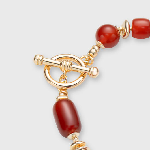 lost in echo2026春夏新款时髦高级感好运红玛瑙串珠太阳吊坠手链 商品图4