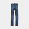 DSQUARED2 男士字母徽标印花棉质休闲牛仔裤 深蓝色 S71LB1701 D30010 470 商品缩略图1