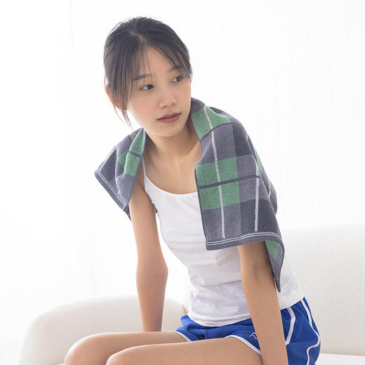 洁丽雅全棉新疆棉毛巾格子纹柔软成人洗脸家用吸汗柔软吸水巾 商品图2