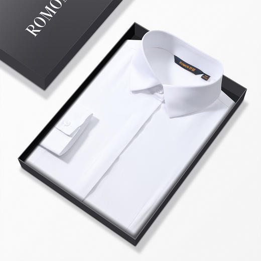 罗蒙女士长袖衬衫纯色优雅干练职业商务通勤时尚衬衣女 商品图4